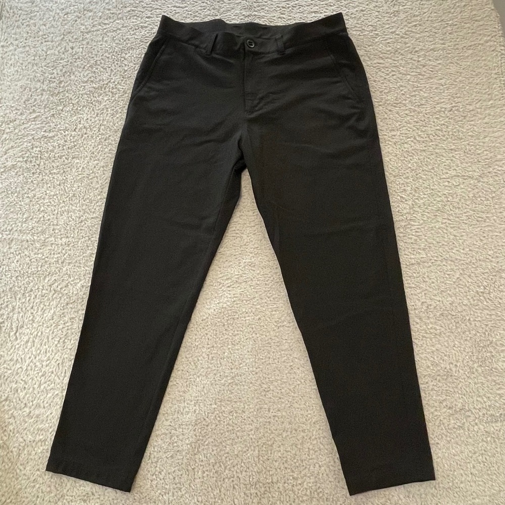 Lululemon‎ Slim Tapered Heavy Twill Trouser Mens 36 (37x29) Black Chino Pants
